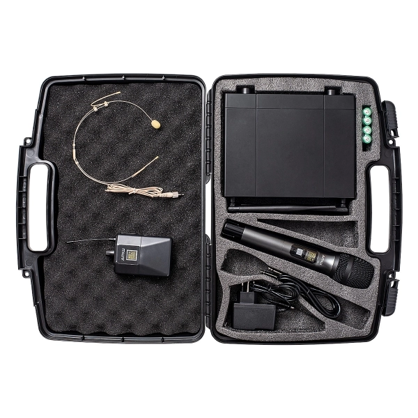 AMW BM200 Microfone Sem Fio de Mão + Bodypack + Auricular 225 1M 1B 1A