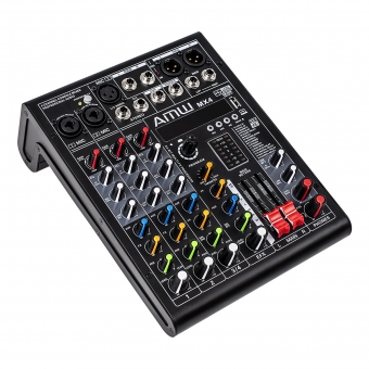 AMW MX4 v2 Mesa de Som 4 Canais Com USB Interface BT 16 Efeitos DSP