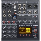 AMW AX16 v2 Mesa de Som 16 Canais Processador de Efeitos Hi End USB Compressor 100mm