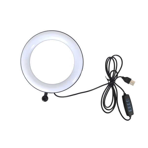 Ring Light de Mesa com apoio para dois celulares Controle e suporte