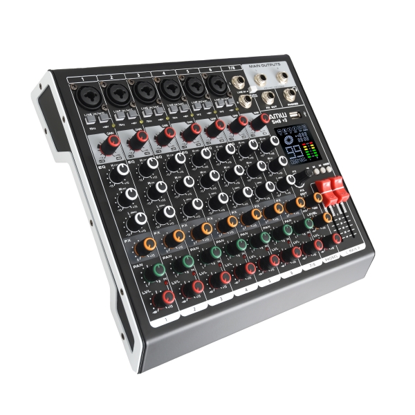 AMW SM8 v3 Mesa de Som 99 Efeitos DSP 8 Canais Interface USB