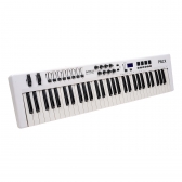 AMW P61X White Teclado Controlador Midi USB com 61 Teclas PADs Faders e Knobs