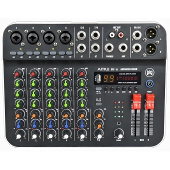 AMW SX8 v2 Mesa de Som 8 Canais 99 Efeitos DSP Interface USB