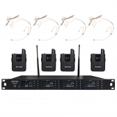 AMW BU3000 Microfone sem fio 4 canais Digital UHF Auricular