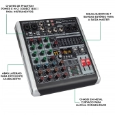 AMW ST6 Mesa de Som 6 Canais 99 Efx Interface de Áudio USB !