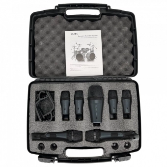 ELTEC DMA7 Kit Com 7 Microfones de Bateria + Estojo Plástico
