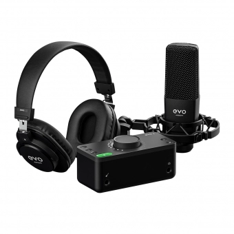 Audient EVO 4 SRB Studio Recording Bundle ( Interface de áudio USB + Microfone + Fone + Cabo )