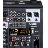 Amw Pm6 v2 Fx Mesa De Som 6 Canais 99 Efx DSP Interface USB Eq