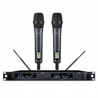 AMW AU600 Microfone sem fio digital UHF Duplo + Case