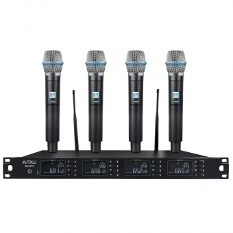 AMW AU3000 Microfone sem fio Rack UHF Fixo 4 Canais