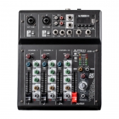AMW AM4 v2 Mesa de Som 4 Canais 2 XLR Mp3 Efx Bt Interface de áudio USB