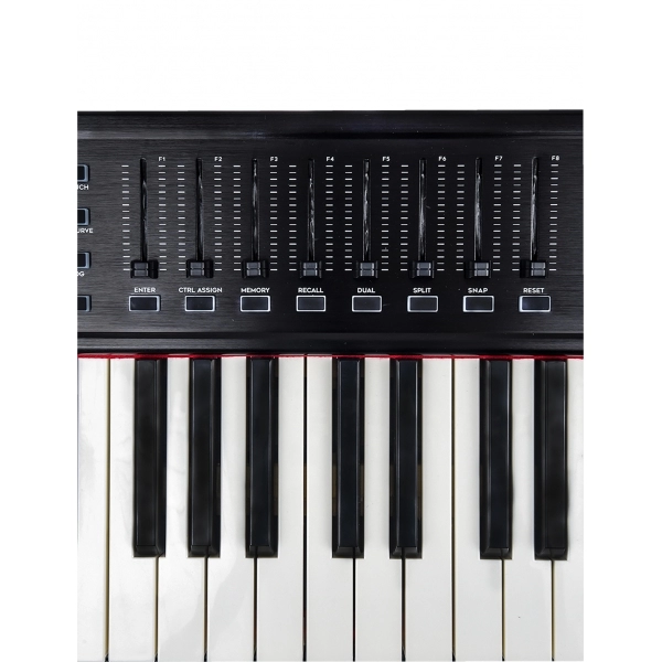 KFX SW61 Pro Teclado Controlador MIdi USB 61 Teclas 16 PADs 8 Knobs Faders Split Transpose