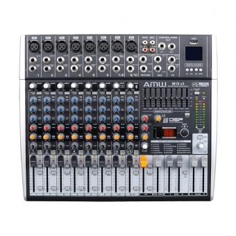 AMW M10 Fx v3 Mesa de Som 10 Canais com EFX Player Sub Out e Interface!