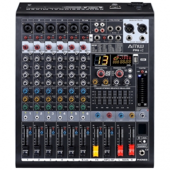 (USADO) Amw Pm6 v2 Fx Mesa De Som 6 Canais 99 Efx DSP Interface USB Equalizador