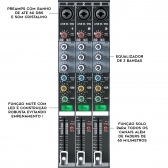 AMW AJ12 Mesa de som 12 Canais EFX High End BT Interface USB