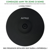 AMW ED8 Pro Tri Zone Bateria Eletrônica PADs Mesh Dual Zone Pratos Dual + Choke Condução Tri zone e Modulo Novo