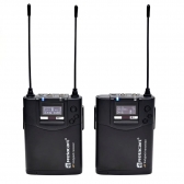 Relacart Cr2 Dual CLIP Microfone Sem Fio lapela Duplo Uhf Câmera Uwp ( CR + 2X CP )