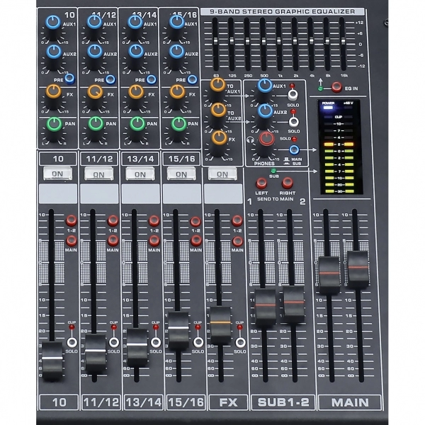 AMW AX16 v2 Mesa de Som 16 Canais Processador de Efeitos Hi End USB Compressor 100mm
