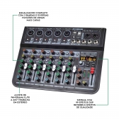 AMW AM7 v2 Mesa de Som 7 Canais 5 XLR Mp3 Efx Bt Interface de áudio USB