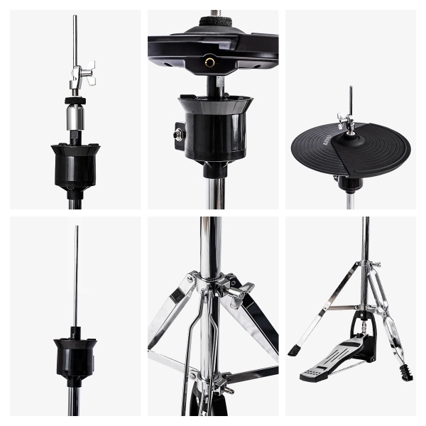 (USADO) AMW ED11 Pro Bateria Eletrônica All Mesh Dual Real Hi Hat Condução Tri zone Pratos Dual