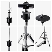 (USADO) AMW ED11 Pro Bateria Eletrônica All Mesh Dual Real Hi Hat Condução Tri zone Pratos Dual