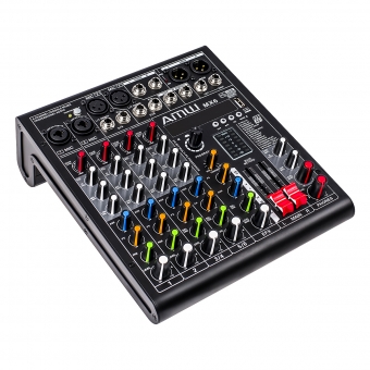 (USADO) AMW MX6 v2 Mesa de Som 6 Canais 4 XLR Bluetooth EFX Bluetooth Interface USB
