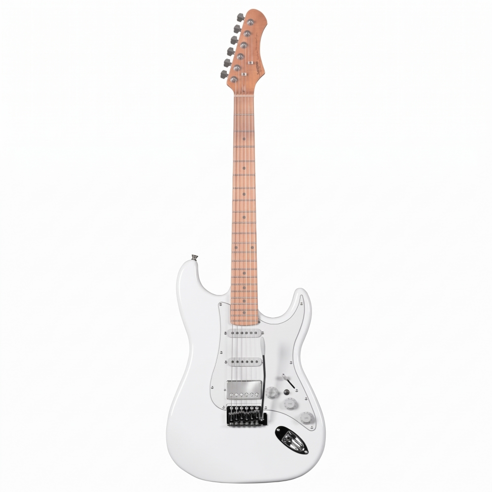 AMW SEST600 White Guitarra Stratocaster HSS Roast Maple by SQ