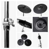 (USADO) AMW ED11 Pro Bateria Eletrônica All Mesh Dual Real Hi Hat Condução Tri zone Pratos Dual