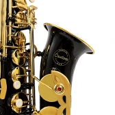 Amw Custom ALS61 Saxofone Alto Corpo Preto com Tubo interno Dourado e Chaves Laqueadas