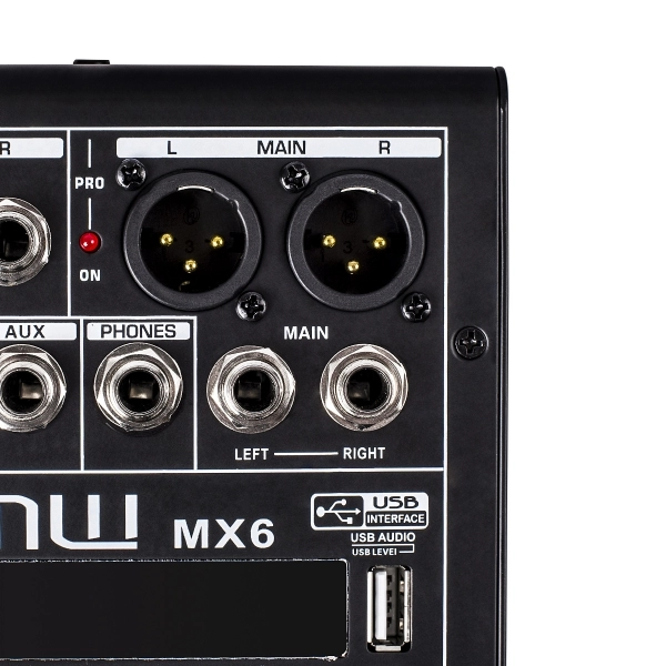 (USADO) AMW MX6 v2 Mesa de Som 6 Canais 4 XLR Bluetooth EFX Bluetooth Interface USB