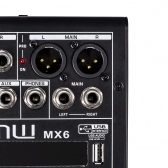 (USADO) AMW MX6 v2 Mesa de Som 6 Canais 4 XLR Bluetooth EFX Bluetooth Interface USB