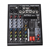 AMW MX4 v2 Mesa de Som 4 Canais Com USB Interface BT 16 Efeitos DSP