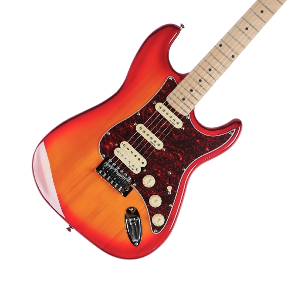AMW SEST250 Cherry Burst Guitarra Stratocaster HSS By SQOE