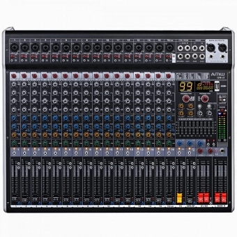 AMW Q16 v3 Mesa de Som 16 Canais Combo 99 Efx Dsp 2 Aux Hi-Z Interface USB Eq
