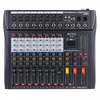 AMW CX8 v3 Mesa de Som 8 canais USB EFX PFL Eq 3 Bandas