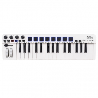 AMW Mini 32 PAD White Teclado Controlador Midi 32 Teclas 8 PADs Arp Chord Hi End