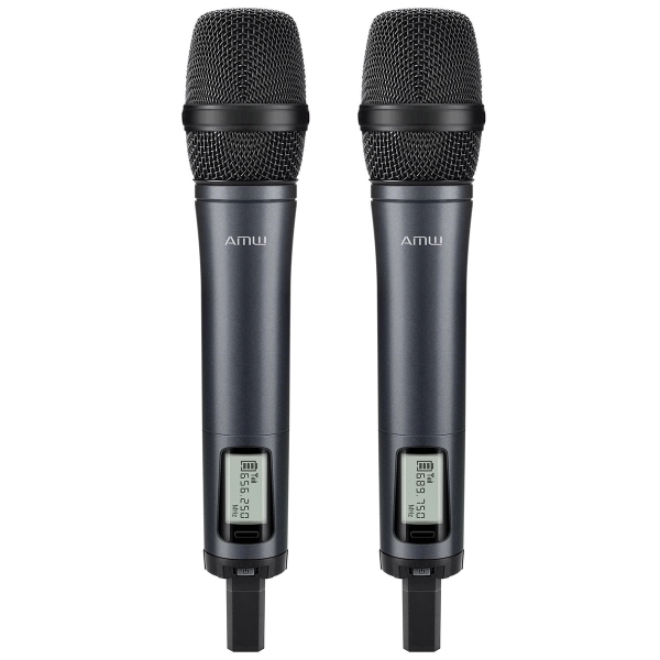 AMW AU600 Microfone sem fio digital UHF Duplo + Case