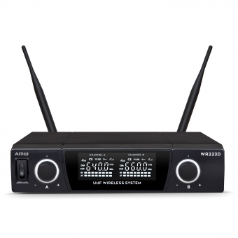 AMW AU230 Microfone sem fio Duplo de Mão Digital UHF + Case