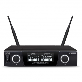 AMW AU230 Microfone sem fio Duplo de Mão Digital UHF + Case