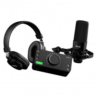 Audient EVO 4 SRB Studio Recording Bundle ( Interface de áudio USB + Microfone + Fone + Cabo )