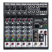 AMW SM6 v2 Mesa de Som 6 Canais com Efeitos DSP BT e USB