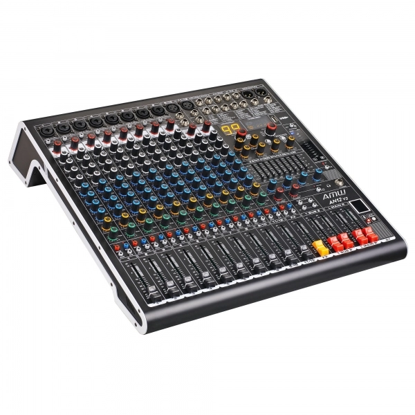AMW AN12 v3 Mesa de Som 12 Canais com 4 saídas Auxiliares DSP 99 EFX USB Interface