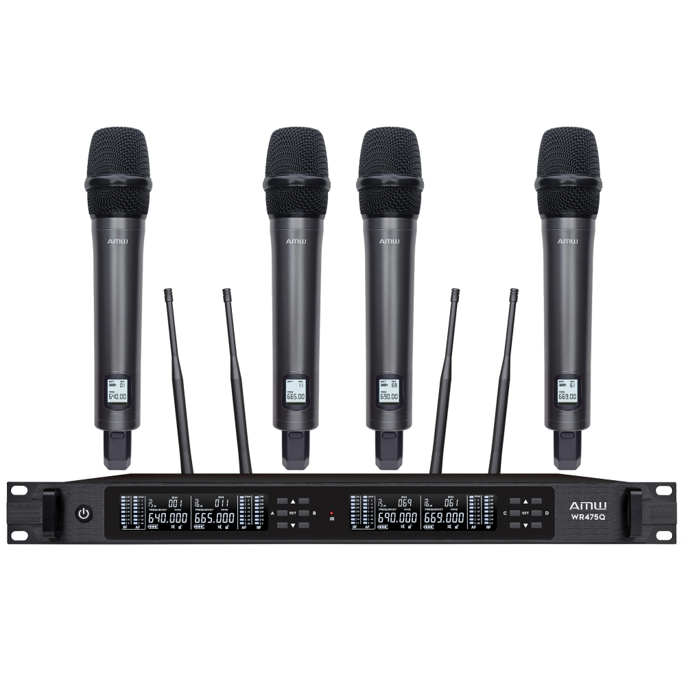 AMW AU6000 v2 Microfone sem fio Rack 4 canais Digital + Estojo