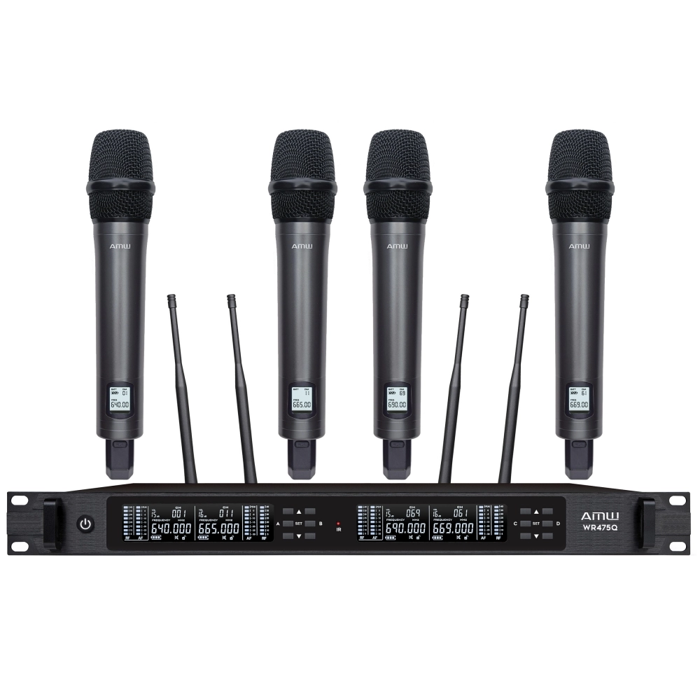 AMW AU6000 v2 Microfone sem fio Rack 4 canais Digital + Estojo