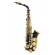 Amw Custom ALS61 Saxofone Alto Corpo Preto com Tubo interno Dourado e Chaves Laqueadas