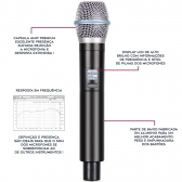AMW AU250 Microfone sem fio duplo de mão Digital UHF Diversity + Estojo