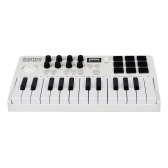 AMW Master 25 White Teclado Controlador Midi 9 PADs 8 Knobs Visor OLED
