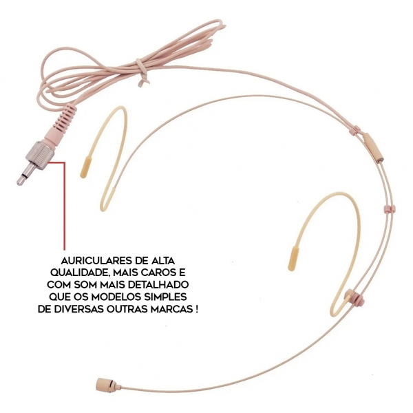 AMW WH3 Microfone Auricular Bege Conector P2 com Rosca
