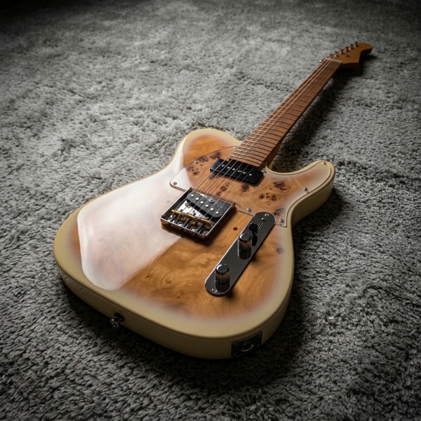 AMW SETL550 Guitarra Telecaster Clear White Ponte Wilkinson by SQ Guitars + Bag Premium