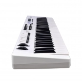 AMW P61X White Teclado Controlador Midi USB com 61 Teclas PADs Faders e Knobs
